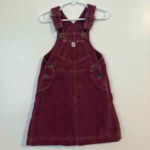 GAP Kids Burgundy Corduroy Overall Dress size XXS